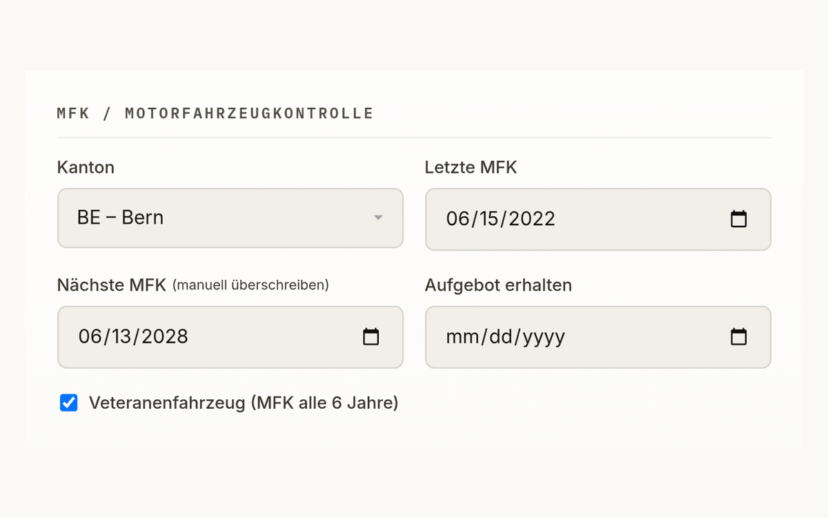 Motorfahrzeugkontrolle, nach Kanton.