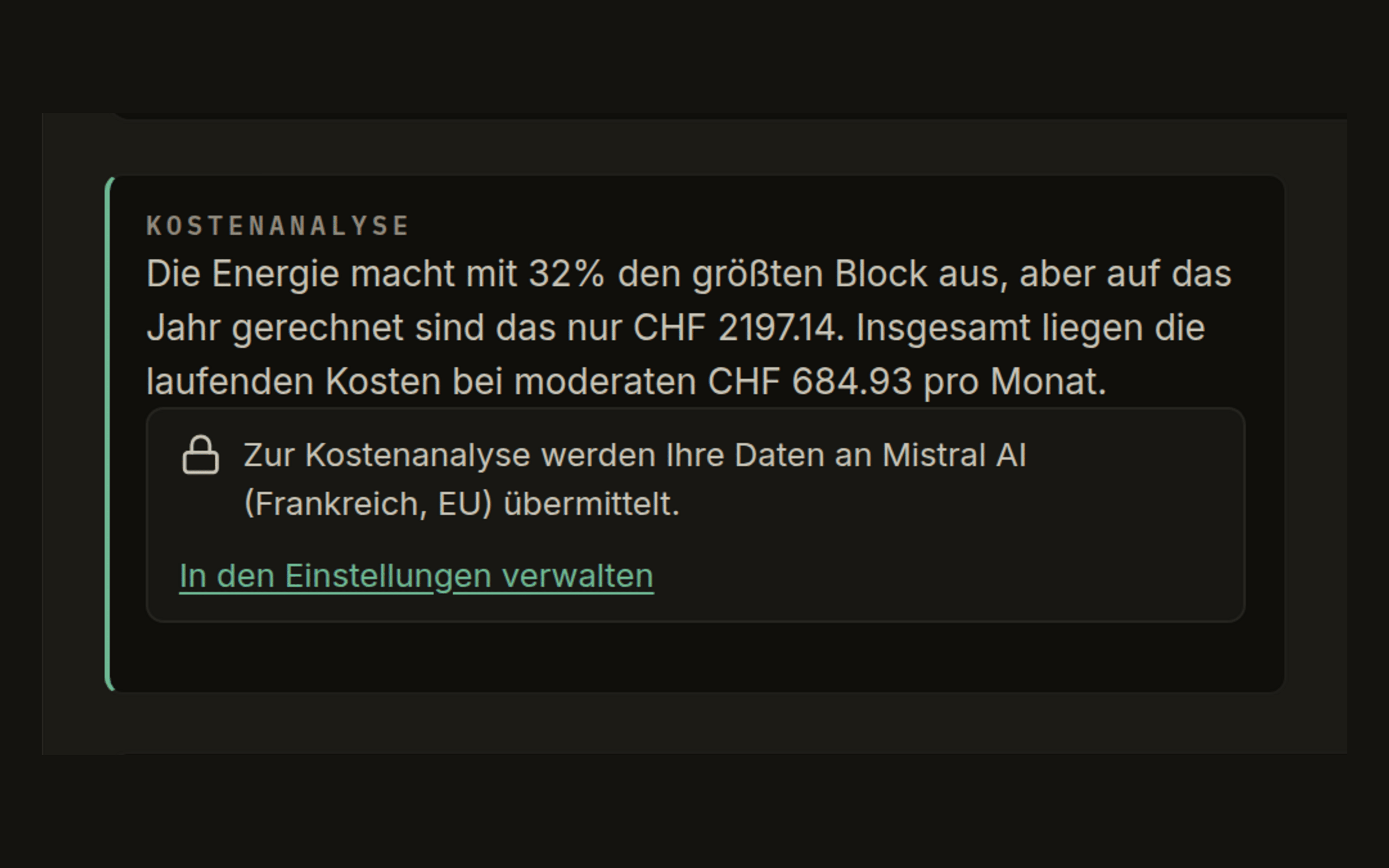 Ihre Kosten, in klaren Worten erzählt.