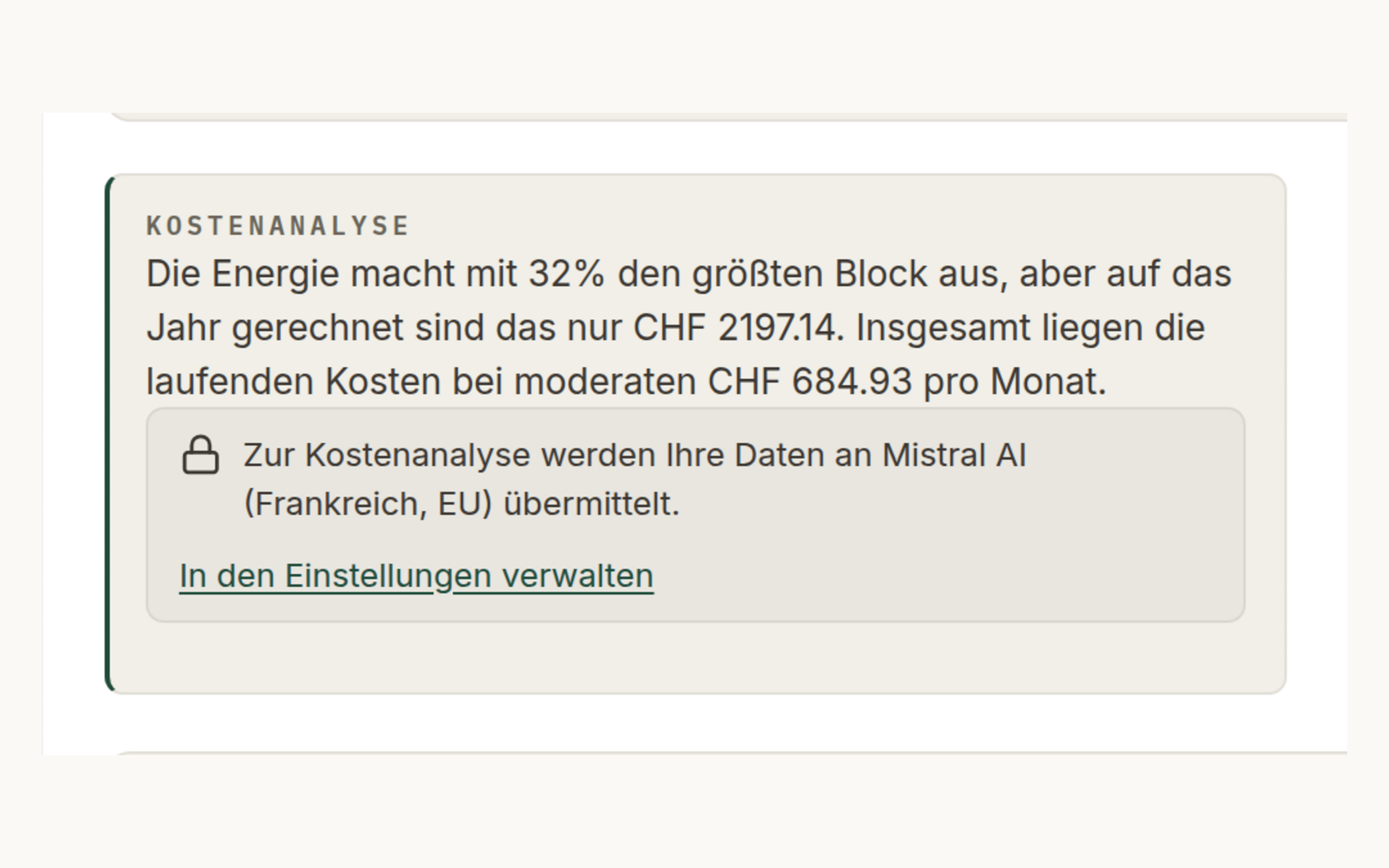 Ihre Kosten, in klaren Worten erzählt.